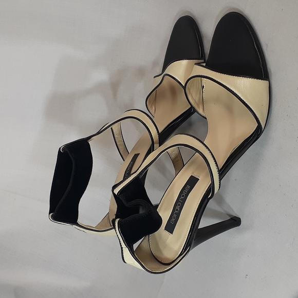 Sergio Rossi cream and black leather heels size 36.5 size 6.5 - Picture 7 of 10